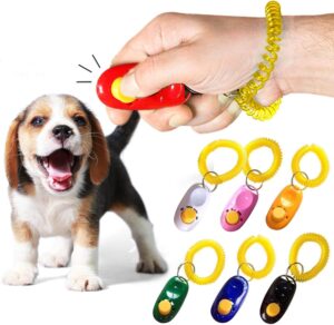 SunGrow 7 Dog Clickers with Wrist Bands